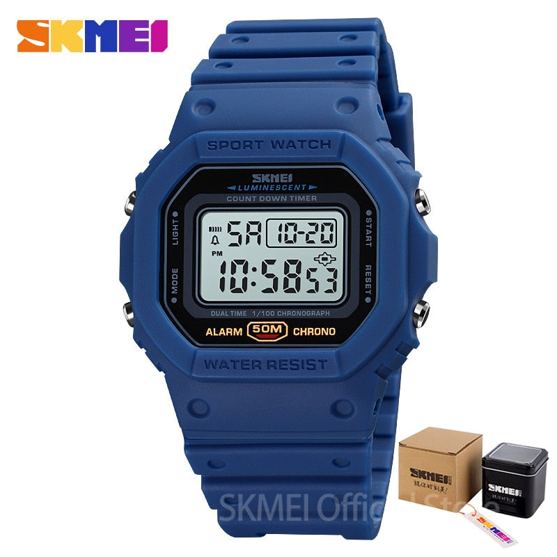 SKMEI Multifunctional Digital Sport Watch Men 2 Time Count Down Mens Wristwatches Fashion Retro Male Watches reloj hombre 1628