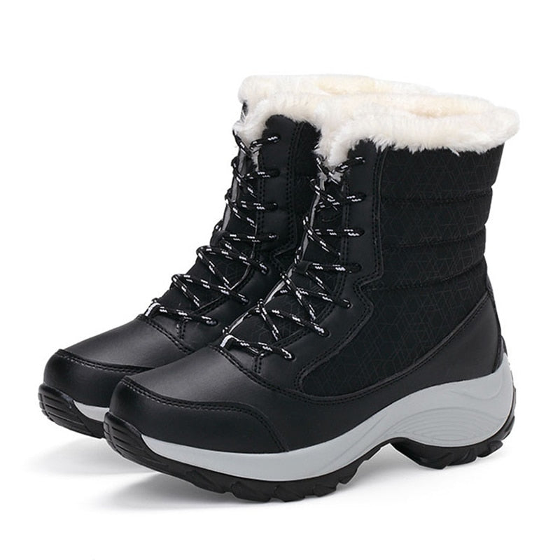 Women Boots Waterproof Winter Shoes Women Snow Boots Platform Keep Warm Ankle Winter Boots With Thick Fur Heels Botas Mujer 2019