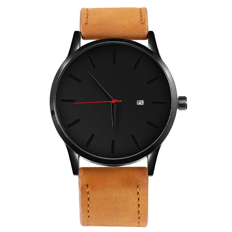 Simple Men Quartz Watch Relogio Masculino Military Sport Wristwatch Leather Strap Mens Reloj Complete Calendar Watches Hom Saati
