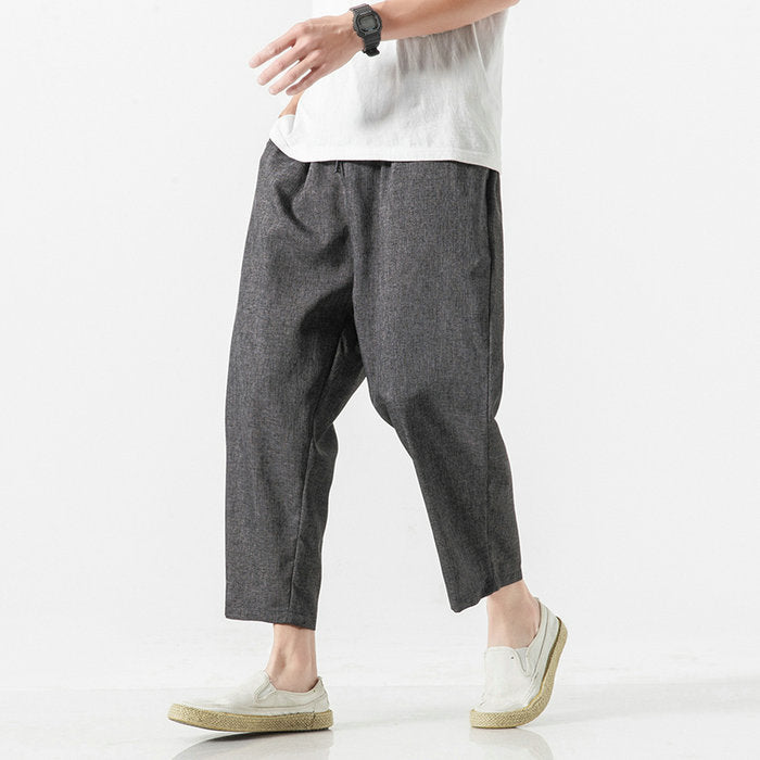 Chinese Style Harajuku Men Oversize Wide Leg Pants