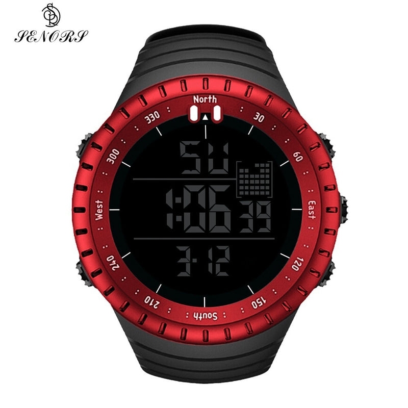 SENORS Outdoor Men Watches Sport Digital Woman Military Watch Male Watch Fashion Wristwatch Silicone Strap LED Clock Electronic