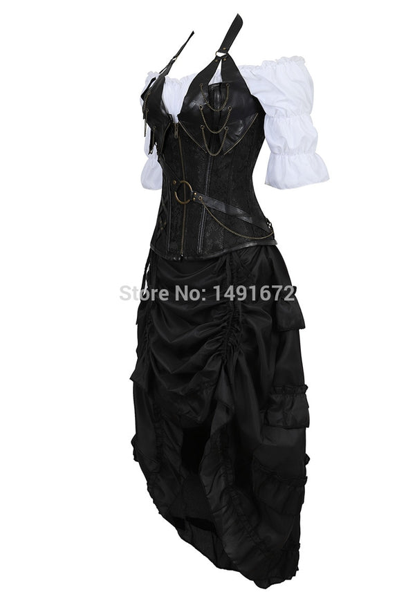 Ladies steampunk pirate lingerie corsetto.