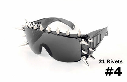 JackJad New Rivet Spike Decoration Wild Rock SteamPunk Sunglasses Goggles Cool Fashion Stage Bar Party Sun Glasses Oculos De Sol