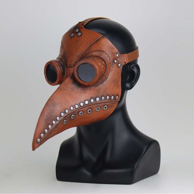 Plague Doctor Mask Cosplay Anime Latex Face Masks Long Nose Bird Beak Steampunk Halloween Masque Costume Props
