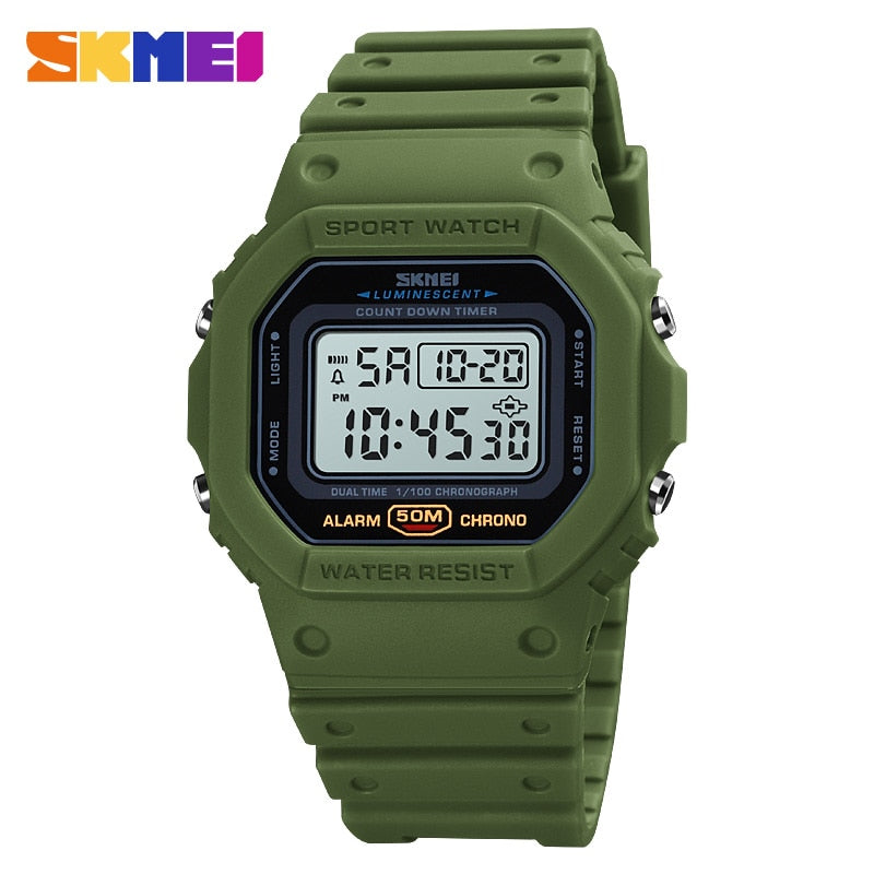 SKMEI Multifunctional Digital Sport Watch Men 2 Time Count Down Mens Wristwatches Fashion Retro Male Watches reloj hombre 1628