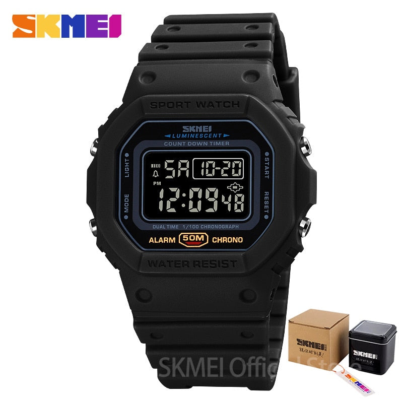 SKMEI Multifunctional Digital Sport Watch Men 2 Time Count Down Mens Wristwatches Fashion Retro Male Watches reloj hombre 1628