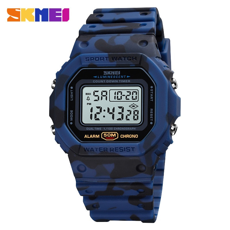 SKMEI Multifunctional Digital Sport Watch Men 2 Time Count Down Mens Wristwatches Fashion Retro Male Watches reloj hombre 1628