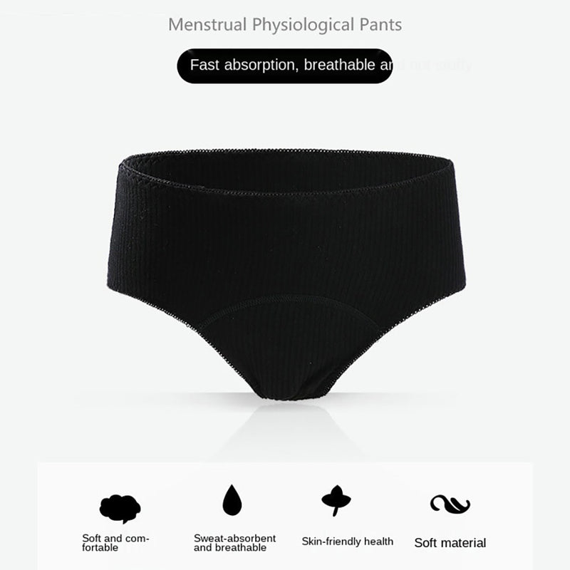 Reusable Menstrual Panties 95% Cotton Breathable Physiological Underwear Wider No Need Sanitary Napkin 4-layer Menstrual Pants