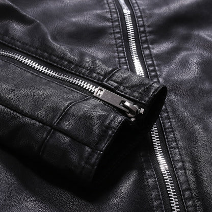 Men's Leather, Motorcycle Jacket. 5XL Men's Jackets, Black.