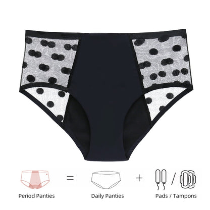 Women Menstrual Sexy Panties Physiological Undies Four Layer Leakproof High Waist Mesh Underwear