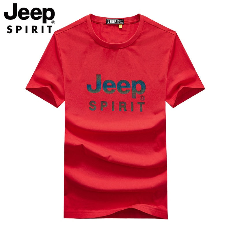 JEEP SPIRIT new summer round neck t-shirt loose oversized casual cotton short sleeve men&#39;s sports comfortable breathable top