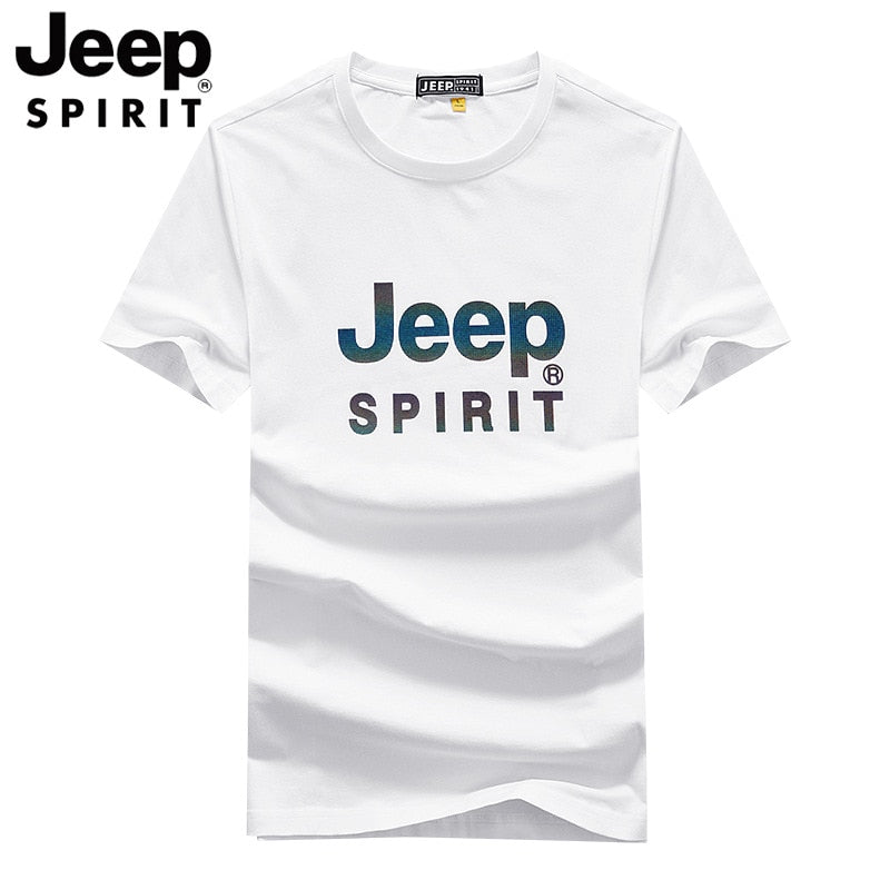 JEEP SPIRIT new summer round neck t-shirt loose oversized casual cotton short sleeve men&#39;s sports comfortable breathable top