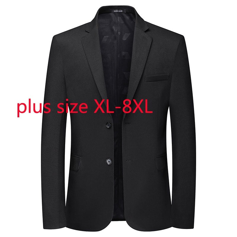 New Arrival Fashion Super Large Spring And Autumn Men Fashion Casual Black Single Suit Coat Plus Size 2XL 3XL 4XL 5XL 6XL 7XL8XL