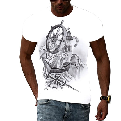 New, Cool style Compass graphic sailing T shirts