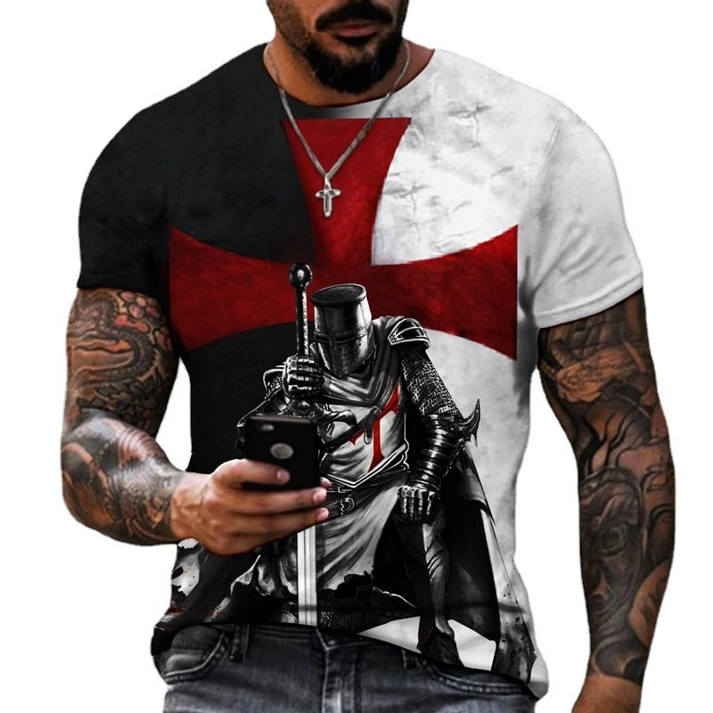 Standard samurai T-shirt Knights Templar 3d print men/women t shirt  short sleeves summmer jersey graphic t shirts dropshiping