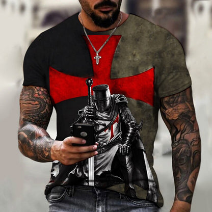 Standard samurai T-shirt Knights Templar 3d print men/women t shirt  short sleeves summmer jersey graphic t shirts dropshiping