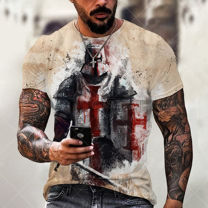 Standard samurai T-shirt Knights Templar 3d print men/women t shirt  short sleeves summmer jersey graphic t shirts dropshiping
