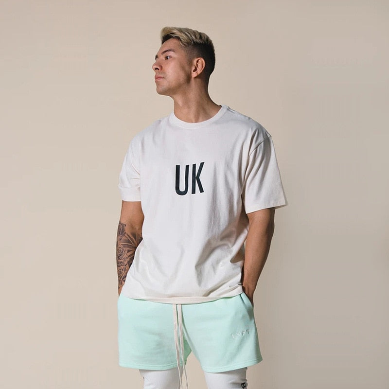 New Top quality Summer Men's Large Solid Color Cotton T-Shirt