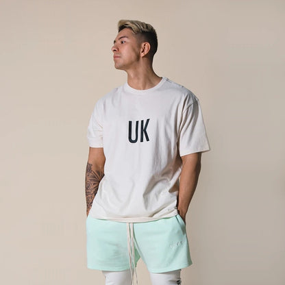 New Top quality Summer Men's Large Solid Color Cotton T-Shirt
