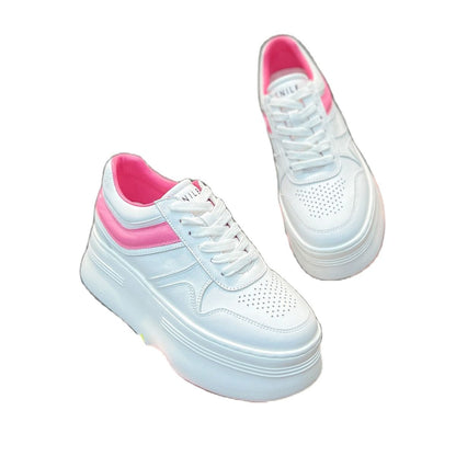 Thick white soles women's shoes.