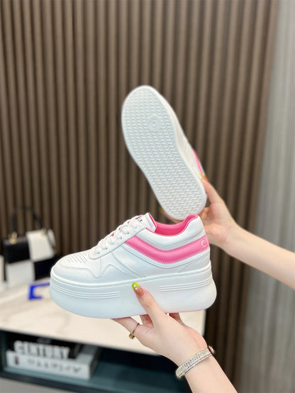 Thick white soles women's shoes.
