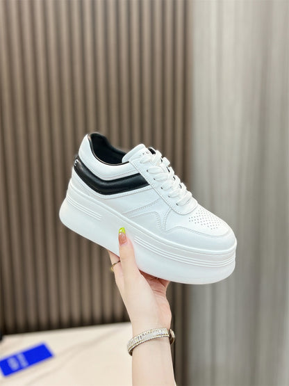 Thick white soles women's shoes.