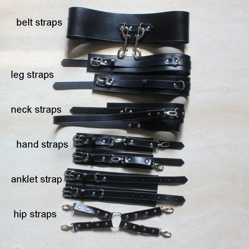 Women Harajuku Corset Belt Metal Buckle Leather Punk Hook Adjustable Straps 6 Pieces Set Unisex Garter Female Bondage Suspenders