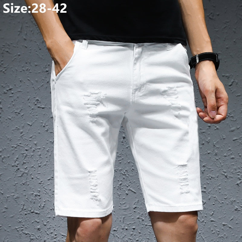 https://ae01.alicdn.com/kf/H91deee6e1c1a4ca498fbc65760968c53h/White-Ripped-Scratched-Men-Denim-Shorts-Casual-Summer-Jeans-Popular-Elastic-Plus-Size-36-38-40.jpg