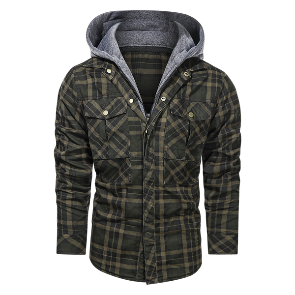 Men's Warm Jacket. Fleece Thick Autumn Winter Detachable Hoodie.