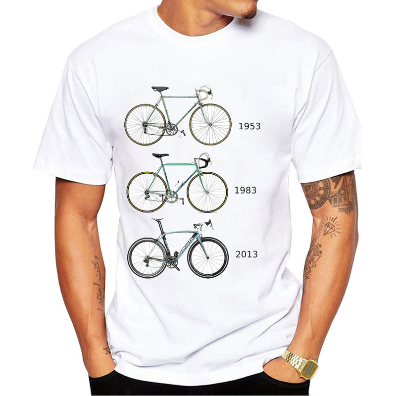 Men's T-shirt With Retro Sports Bike Bike Print