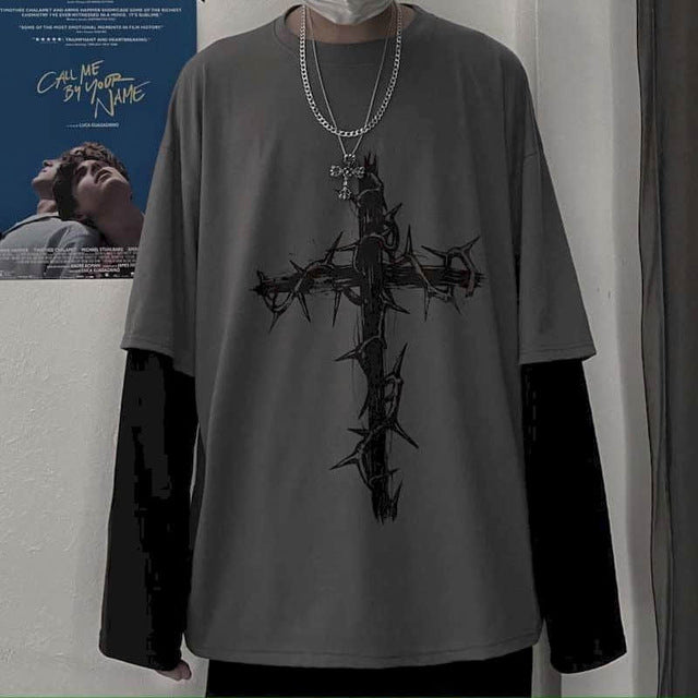 T-shirt Cross of Thorns for men & women long-sleeved Tee Shirt