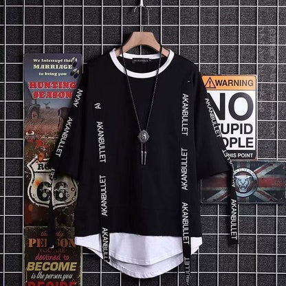 Men`s Street Style Lace Punk Gothic Pullover Designer Steampunk Hem Hip Hop Sweatshirts Shirts Tees