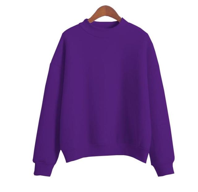 Woman Sweatshirts 2021 Sweet Korean O-neck Knitted Pullovers Thick Autumn Winter Candy Color Loose Hoodies Solid Womens Clothing