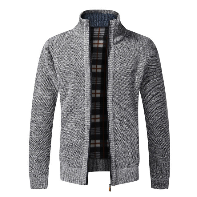 Men's Slim Fit Knitted, Thick Cardigan Sweatercoat.