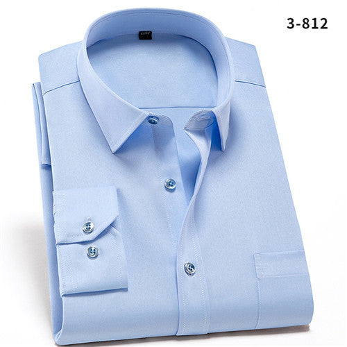 Shirts for Men Spandex Long Sleeve Dress Shirt Men Regular Fit with Front Pocket