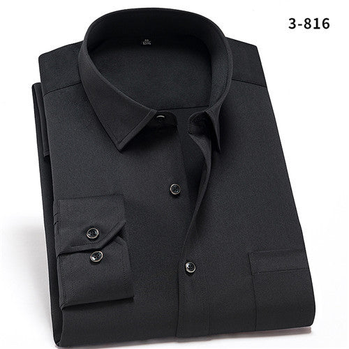 Shirts for Men Spandex Long Sleeve Dress Shirt Men Regular Fit with Front Pocket