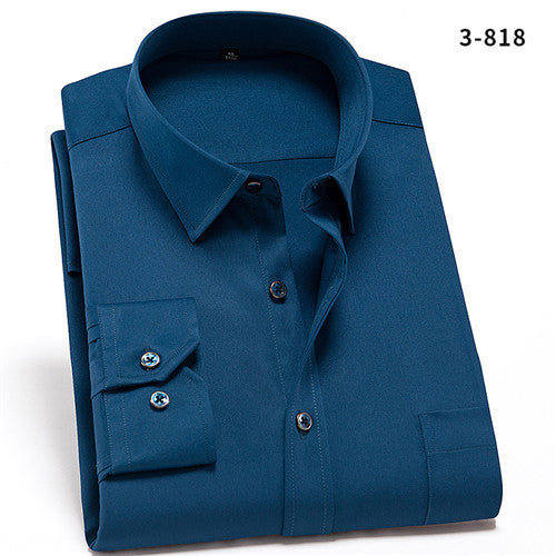 Shirts for Men Spandex Long Sleeve Dress Shirt Men Regular Fit with Front Pocket