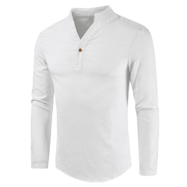 Men's Shirt Top Ancient Viking Embroidery Lace Up V Neck Long Sleeve Shirt Top For Men