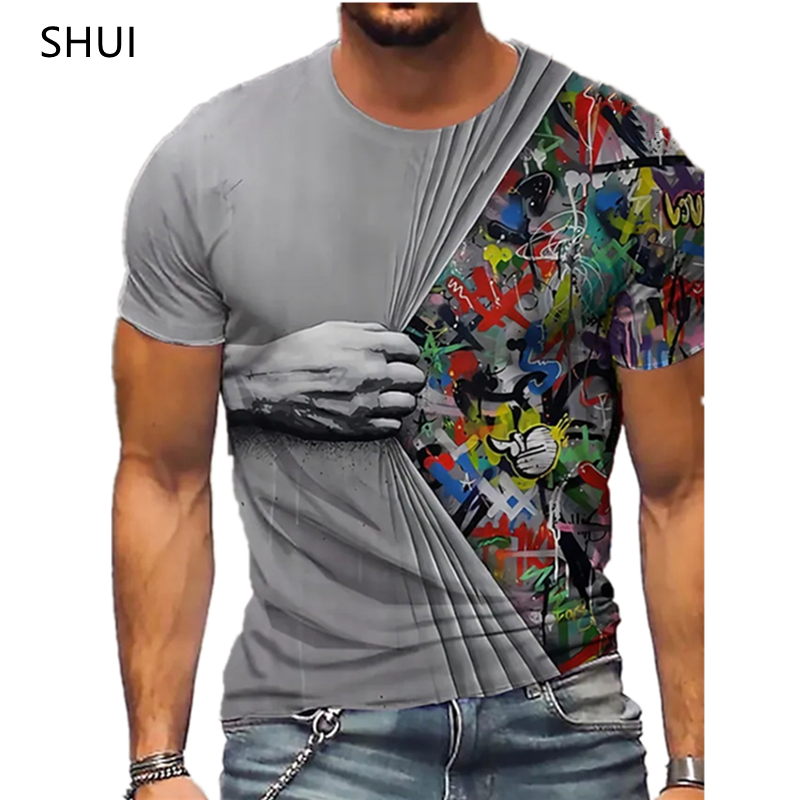 Men's Tee-shirt Summer Short Sleeve 3D Printing