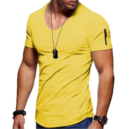 2022 New Men's V-neck T-shirt