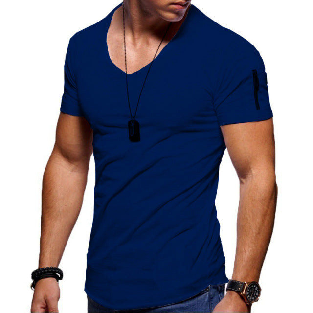 2022 New Men's V-neck T-shirt