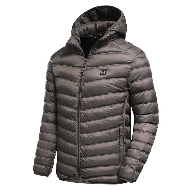 Men 2022 Winter New Warm USB Heating Fleece Jackets Parkas Smart Thermostat Detachable Hooded Heated Waterproof Jacket Clothing