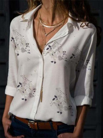 Long Sleeve Women Blouses 2022 Plus Size Turn-down Collar Blouse Shirt Casual Tops Elegant Work Wear Chiffon Shirts 5XL