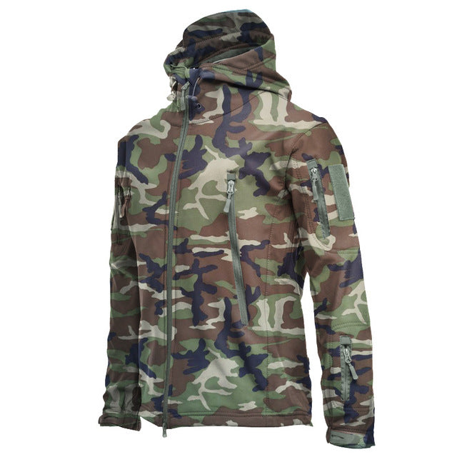 Winter Big Size Men Camouflage Jacket Shark Soft Shell Military Tactical Jacket Men Waterproof Warm Windbreaker US Army Clothing