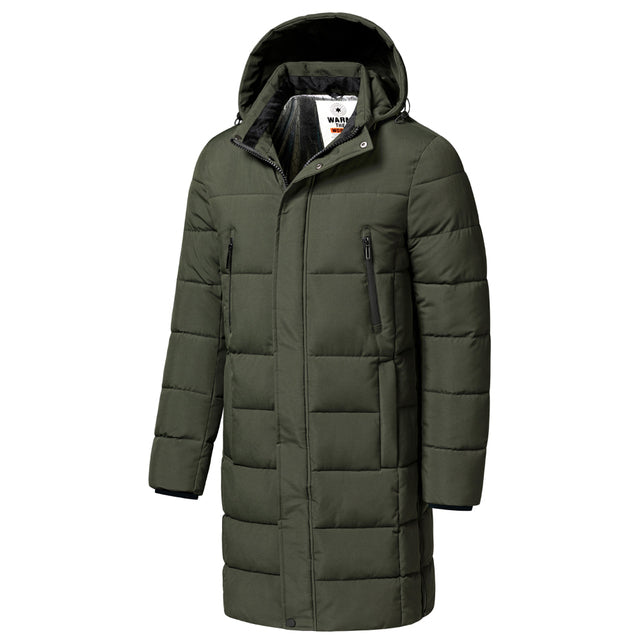 Men 2022 Winter New Plus Long Warm Thick Hood Parkas Jacket Coat Men Autumn Outwear Outfits Classic Windproof Pocket Parka Men