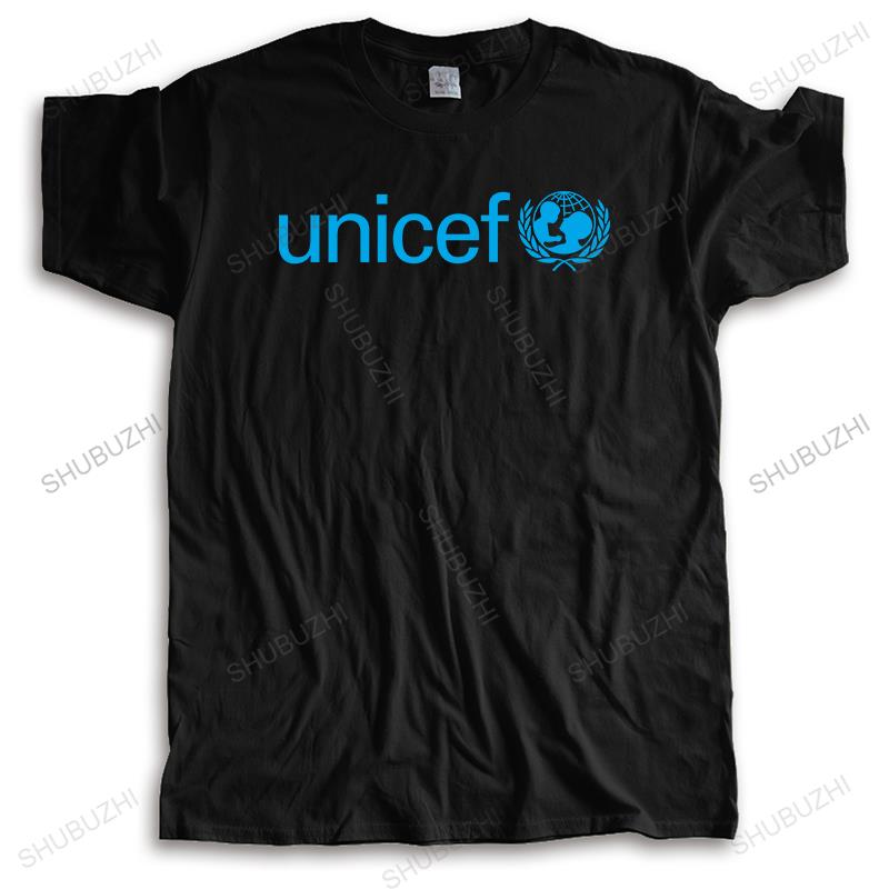 Summer t-shirt men  UNICEF United Nations Cotton male T Shirt